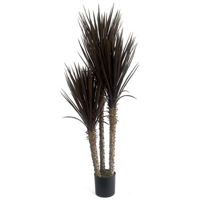 Leaf 155Cm Uv Resistant Artificial Xl Triple Yukka Tree Plant Spiky Tree Triple Dark - image 1