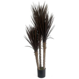 Leaf 155Cm Uv Resistant Artificial Xl Triple Yukka Tree Plant Spiky Tree Triple Dark - thumbnail 1