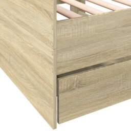 Berkfield Daybed With Drawers Without Mattress Sonoma Oak 90X200 Cm - thumbnail 7