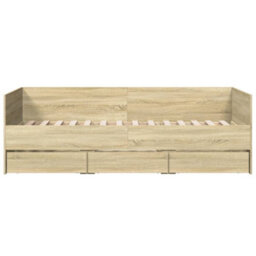 Berkfield Daybed With Drawers Without Mattress Sonoma Oak 90X200 Cm - thumbnail 4