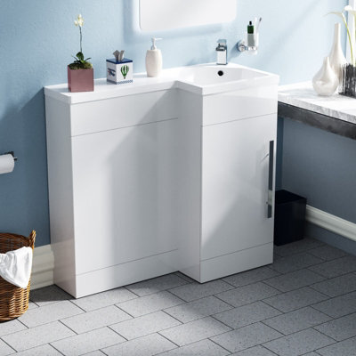 Nes Home Relovane 900 mm Modern L Shape Right Hand Bathroom Basin Vanity Wc Unit - image 1