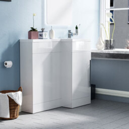 Nes Home Relovane 900 mm Modern L Shape Right Hand Bathroom Basin Vanity Wc Unit - thumbnail 2