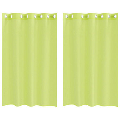 Berkfield Durable Voile Curtains With Grommets 2 Pcs Apple Green 140X175 Cm