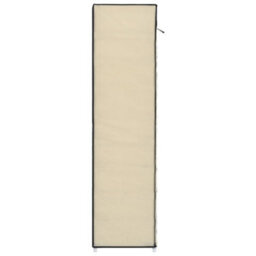 Berkfield Shoe Cabinet With Cover Cream 115X28X110 Cm Fabric - thumbnail 6
