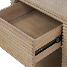 Wyld Haus Mandarina Weathered Oak Ribbed Bedside Table 1 Drawer - thumbnail 7