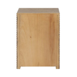 Wyld Haus Mandarina Weathered Oak Ribbed Bedside Table 1 Drawer - thumbnail 6
