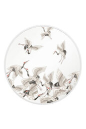 Mirroroutlet The Typis White Metal Edged Circular Garden Wall Mirror With Stork Decals 80Cm Diameter - thumbnail 6