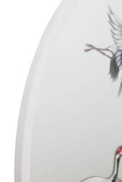 Mirroroutlet The Typis White Metal Edged Circular Garden Wall Mirror With Stork Decals 80Cm Diameter - thumbnail 5