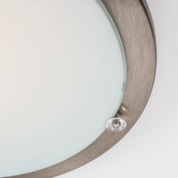 Valuelights Cymbal Bezel Chrome And Frosted Opal White Glass Flush Round Disc Ceiling Light Fitting With Led Bulb - thumbnail 3