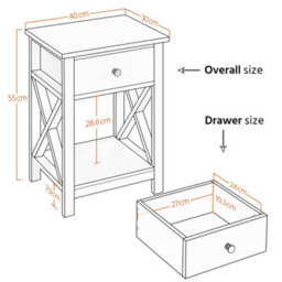 Yaheetech Set Of 2 X Frame Side Table Nightstand For Living Room Bedroom White - thumbnail 3