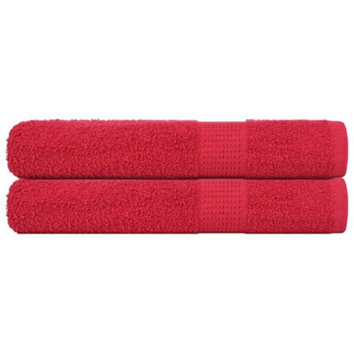 Berkfield Sauna Towels 2 Pcs Red 80X200 Cm 360 Gsm 100% Cotton - image 1