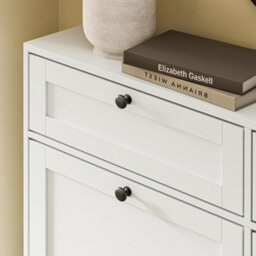 Sobuy Shoe Cabinet With 2 Drawers 100X19X107Cm Nordic Fsr208-W - thumbnail 6