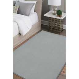 Melrose Plain Grey Anti Slip Washable Large Area Rug Mat 150/200Cm