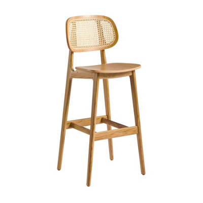 Tunesh Barstool - Natural Oak - Natural Rattan Back - image 1