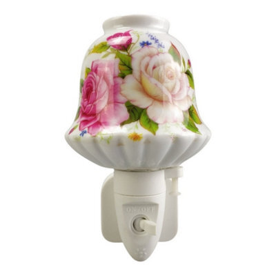 Minster Pink Floral Nightlight - L8 X W8 X H13 Cm