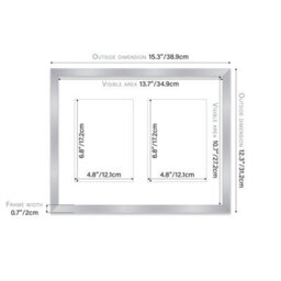 14X11 Inch 2 Opening Photo Collage Frame, Display Two 7X5 Inch Photos, Multi Aperture Family Picture Frame, Silver - thumbnail 4