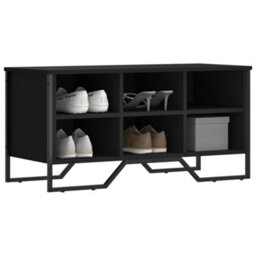 Berkfield Shoe Cabinet Black 90X38X45.5 Cm Engineered Wood - thumbnail 1