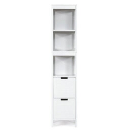 5 Tier Bathroom Tall Cabinet Storage Organizer Rack Stand Cupboard 2 Drawers - thumbnail 6