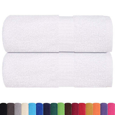 Berkfield Durable Guest Towels 2 Pcs White 30X50 Cm 360 Gsm 100% Cotton