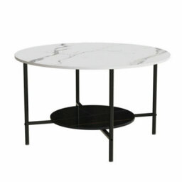 Double Layer Marble Coffee Table Round Center Table Outdoor - thumbnail 1