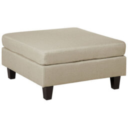 Beliani Traditional Ottoman Fevik Fabric Beige - thumbnail 1