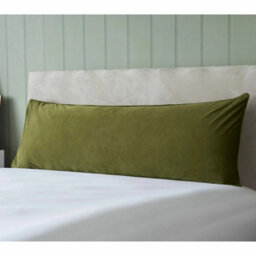 Xample Belledorm Olive Velvet Long Bolster Cushion 43 X 120Cm With Microfibre Fill, Piped Edging & Machine Washable Cover - thumbnail 2
