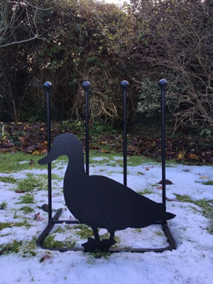 Poppy Forge 2 Pair Boot Rack - Duck - Hand Made By Traditional Forge Wellie Boot Stand - Steel - L30.4 X W38 X H48.3 Cm - Powder Coated Black - image 1
