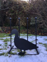 Poppy Forge 2 Pair Boot Rack - Duck - Hand Made By Traditional Forge Wellie Boot Stand - Steel - L30.4 X W38 X H48.3 Cm - Powder Coated Black