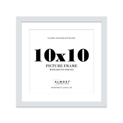 "10X10"" Light Grey Picture Frame - 10X10"" Square Frame With 9X9"" Mount For 10X10""/9X9"" Pictures Moderrn Style Thin Edge, 1 Pack" - image 1