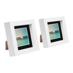 "Nicola Spring 4 X 4"" Photo Frames - Black Mount 3D Photo Frame Picture Frame Box Portrait Display Case & Spacer (12.5 X 12.5Cm) X2" - thumbnail 1