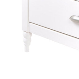Wyld And Coco Nordicnest Sideboard White 5-Drawer Chest With Wooden Top - Solid Pine, Matt White Finish - thumbnail 8