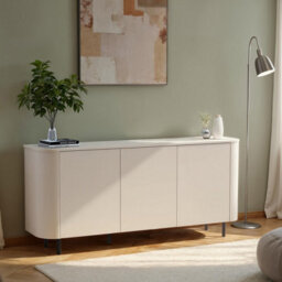 FurniComp LTD Furnicomp Palermo 180Cm 3 Door Curved Sideboard - Cashmere - thumbnail 1
