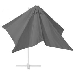 Wyld And Coco 235Cm Cantilever Parasol Grey Canopy White Steel Pole Rectangular Crank - thumbnail 7