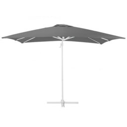 Wyld And Coco 235Cm Cantilever Parasol Grey Canopy White Steel Pole Rectangular Crank - thumbnail 6