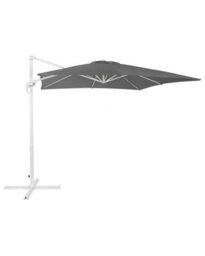 Wyld And Coco 235Cm Cantilever Parasol Grey Canopy White Steel Pole Rectangular Crank - thumbnail 3