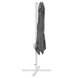 Wyld And Coco 235Cm Cantilever Parasol Grey Canopy White Steel Pole Rectangular Crank - thumbnail 1