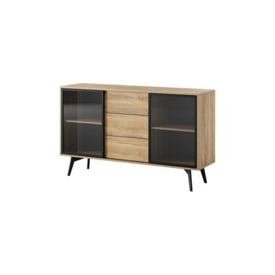 Arte Sophisticated Slide Display Sideboard Cabinet With Led Lights 1440mm X 850mm X 390mm - Elegant Storage Solution - image 1