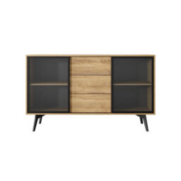 Arte Sophisticated Slide Display Sideboard Cabinet With Led Lights 1440mm X 850mm X 390mm - Elegant Storage Solution - thumbnail 4
