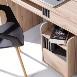 Arten Allmo Computer Desk 120Cm Light Estana Oak And Anthracite With Drawer - thumbnail 2