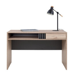 Arten Allmo Computer Desk 120Cm Light Estana Oak And Anthracite With Drawer - thumbnail 1