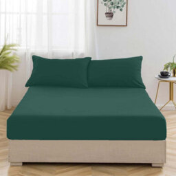 Bedlooms King Fitted Sheet 25Cm Extra Deep - Soft Microfiber Deep Pocket Elasticated Bed Fitted Sheets Emerald Green, 152X200 Cm - thumbnail 2