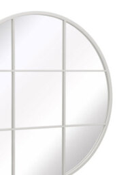 Mirroroutlet The Circulus White Metal Frame Round Garden Wall Mirror 100Cm X 100Cm - thumbnail 4
