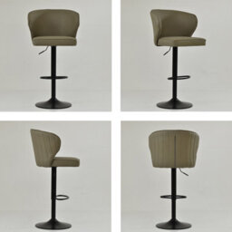 Lakeland Furniture Hexham Taupe Faux Leather Gas Lift Base Bar Stool - thumbnail 2
