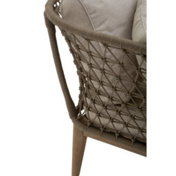 Orsina Rattan Chaise Lounge, Wooden Airy Chaise Lounge For Living Room, Bedroom, Lounger With Grey Cushioning - thumbnail 9