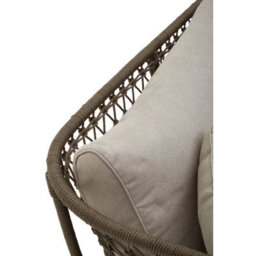 Orsina Rattan Chaise Lounge, Wooden Airy Chaise Lounge For Living Room, Bedroom, Lounger With Grey Cushioning - thumbnail 8
