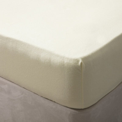 Belledorm Jersey Cotton Fitted Sheet Ivory (Long Single) - image 1