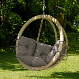 Amazonas Globo Wooden Hanging Egg Chair Taupe Grey - thumbnail 8