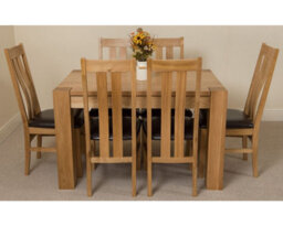 That's Furniture Kuba 125 X 80 Cm Chunky Oak Small Dining Table And 6 Chairs Dining Set With Princeton Chairs - thumbnail 2