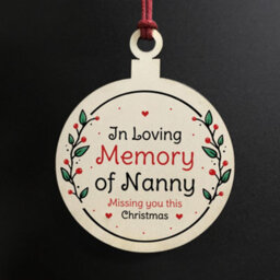 Red Ocean Rememberance Christmas Decoration For Nanny In Memory Nanny Memorial Gift - thumbnail 2