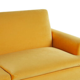 Beliani Sofa Bed 3 Seater Vettre Velvet Yellow - thumbnail 8